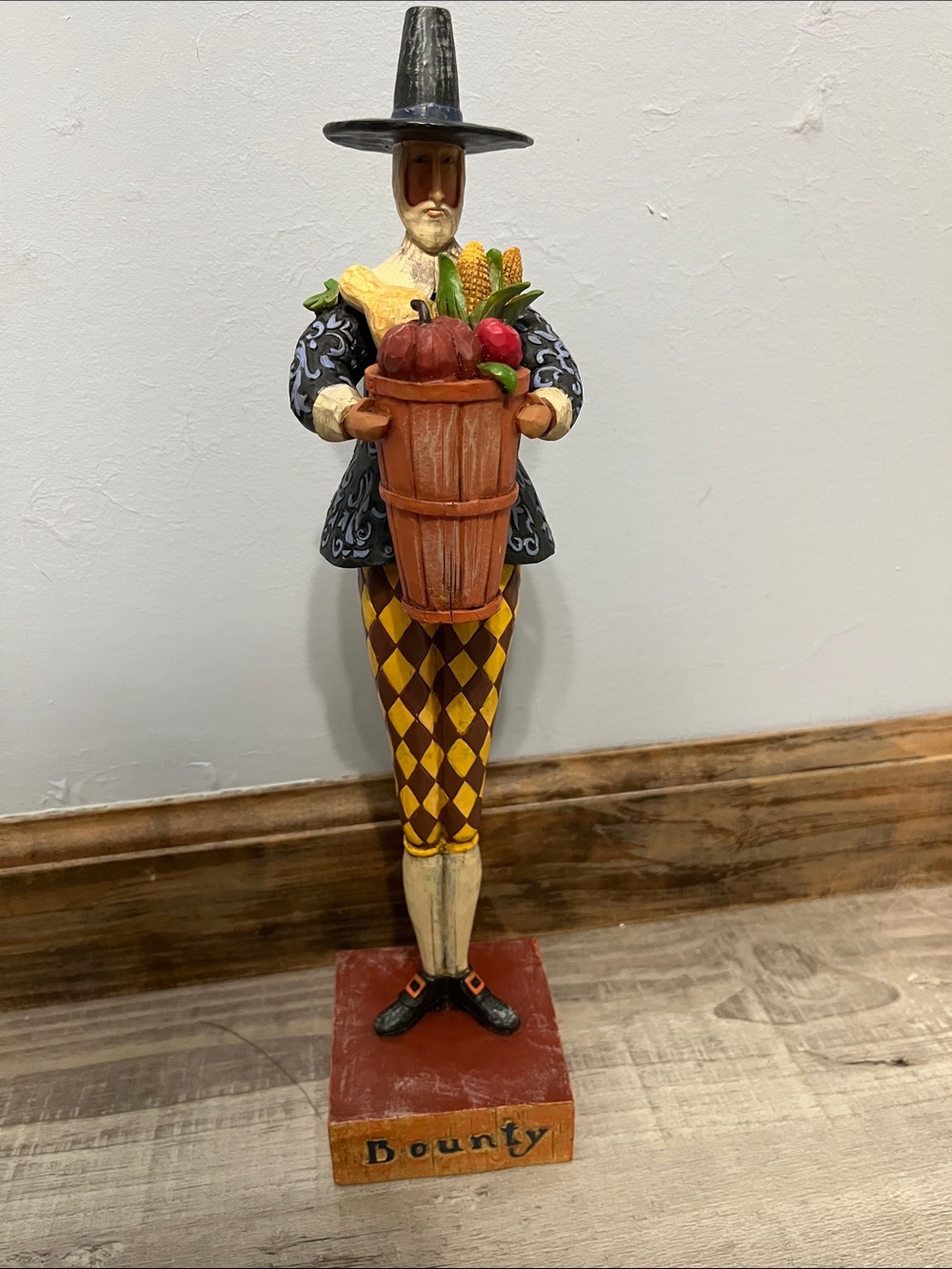 Jim Shore Harlequin Harvest Figurine - Yellow & Brown & Orange